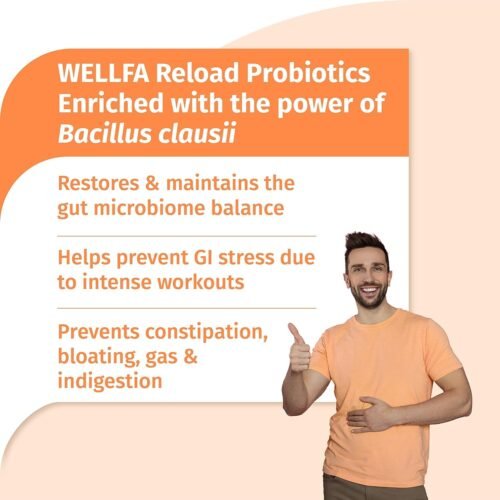 Wellfa Reload Tablets Pack of 5 Electrolytes Caffeine Probiotic Instant Energy Boost Rehydration Improved Gut Health