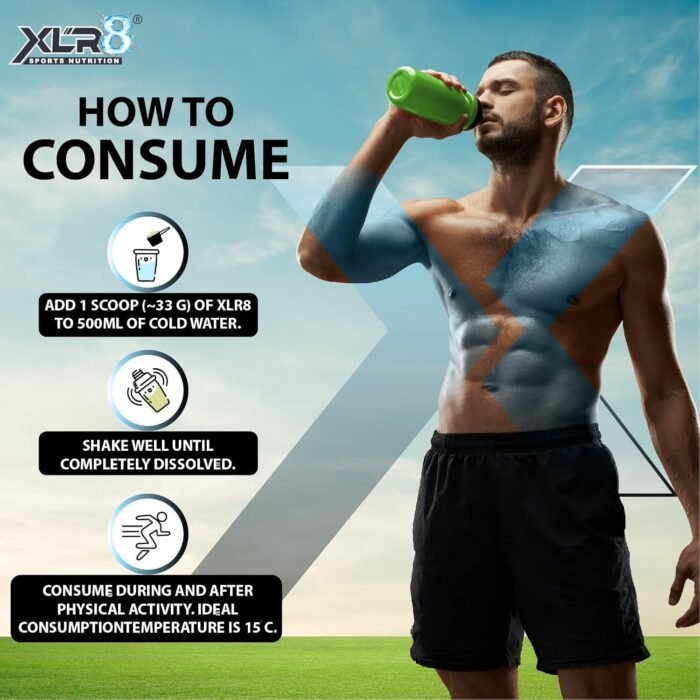 XLR8 Isotonic Re-Hydration Instant Formula Extended Workout Electrolyte Drink - 1 Kg (Green Apple)