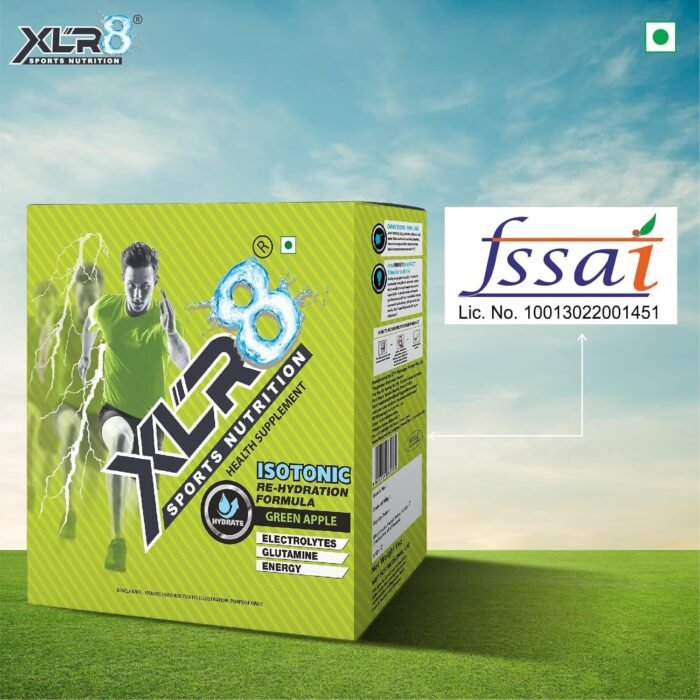 XLR8 Isotonic Re-Hydration Instant Formula Extended Workout Electrolyte Drink - 1 Kg (Green Apple)