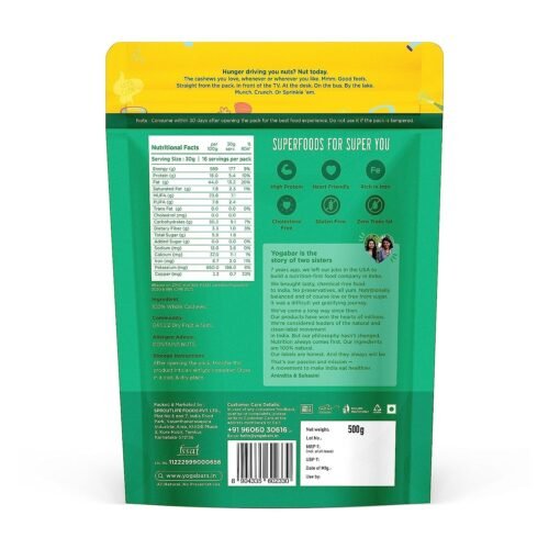 YogaBar Premium Cashews 1kg Whole 320 Kaaju 100% Natural King Size Crunchy Kaju Premium Nuts & Dry Fruits