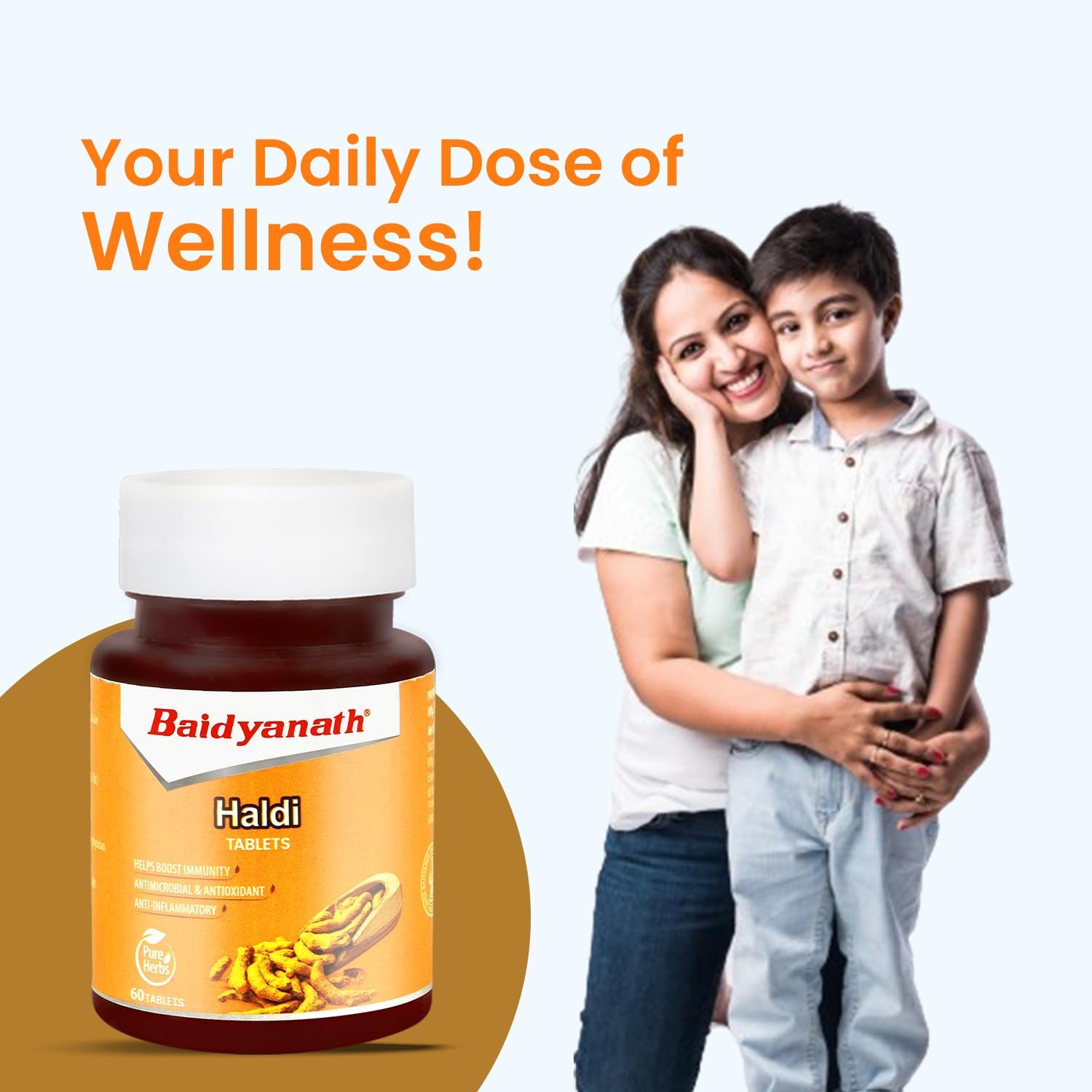 61Ky960rZNL._SL1500_ Baidyanath Turmeric Tablets with Natural Haldi Extract (60TB) Pack of 1 - Helps Boost Immunity, Blood Cleansing, Skin Problems, Strengthen Digestion