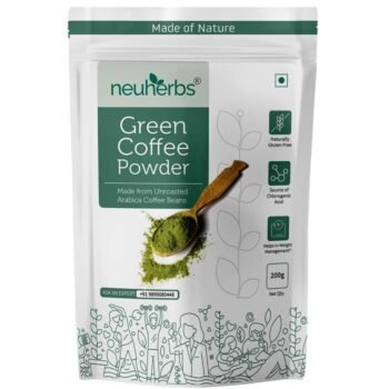 Neuherbs Unroasted Arabica Green Coffee Beans Powder | With Chlorogenic Acid | For Weight Loss Management