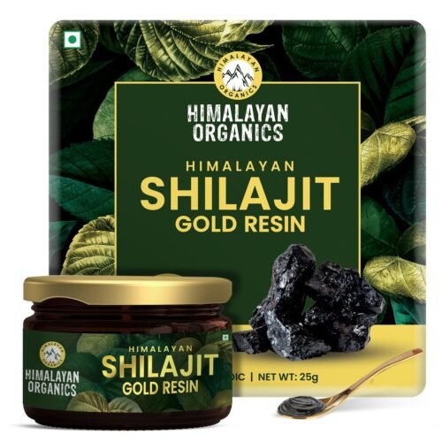 Himalayan Organics Shilajit Gold Resin - 25g | Contains 24 Carat Gold | 100% Ayurvedic | Pure and Natural Shilajeet | Helps to Boost Immunity, Energy, Strength, Stamina, and Overall Health - 25G