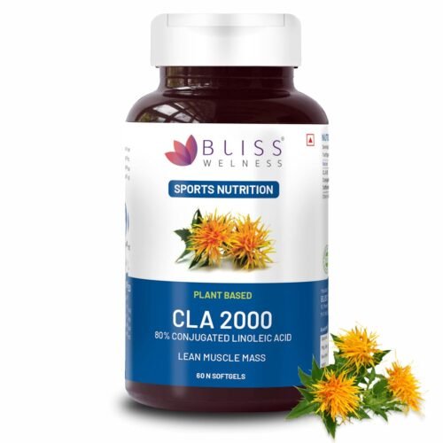 Bliss Welness CLA 2000 | 80% Conjugated Lenoleic Acid Safflower Oil Extract | High Potency Natural Pure Lean Muscle Build Weight Management Supplement