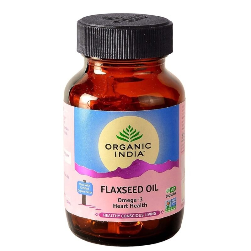 Organic India Flax Seed Oil 60 Veg Capsules