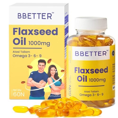 BBETTER Flaxseed Oil Softgels - Omega 3 6 9 Vegetarian Capsules for a Healthy Heart & Brain