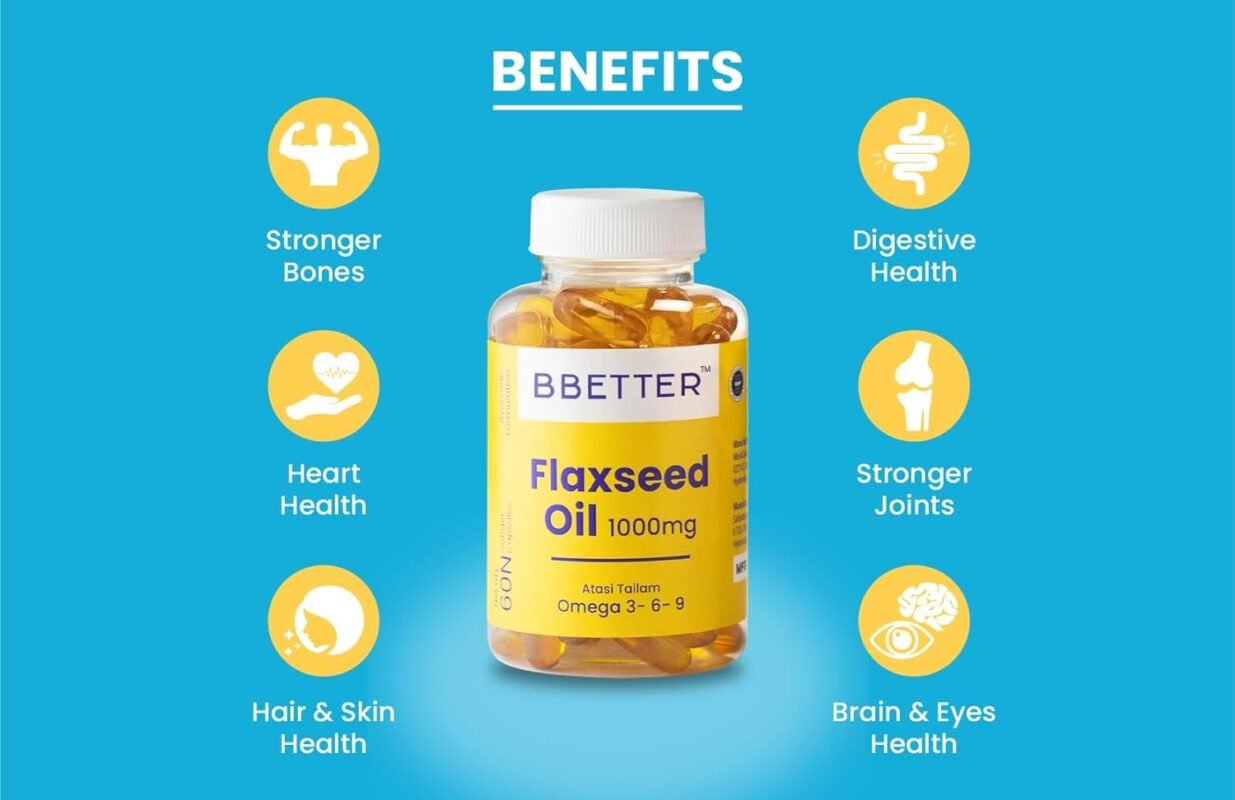 BBETTER Flaxseed Oil Softgels - Omega 3 6 9 Vegetarian Capsules for a Healthy Heart & Brain4