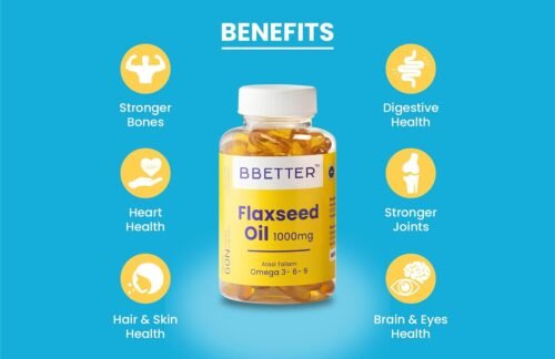 BBETTER Flaxseed Oil Softgels - Omega 3 6 9 Vegetarian Capsules for a Healthy Heart & Brain4