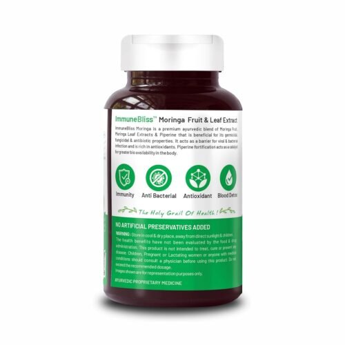 Bliss Welness Moringa Biopiperine 1000 Mg Superfood, Pure Moringa Fruit&Leaves Extract&Biopiperine, Immunity Booster