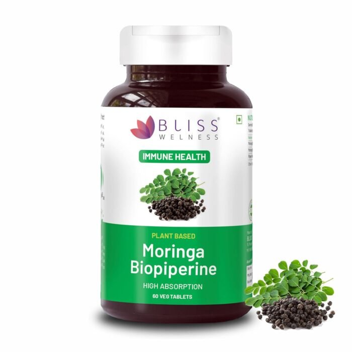 Bliss Welness Moringa Biopiperine 1000 Mg Superfood, Pure Moringa Fruit&Leaves Extract&Biopiperine, Immunity Booster