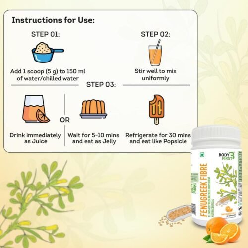 BodyFirst Fenugreek Seeds fibre for Diabetes, Weight Management, Normal Blood Sugar level, Constipation Relief