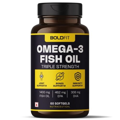 Boldfit Fish Oil Capsules Fish Oil Omega 3 Capsules for Men and Women Triple Strength Omega 3 Fish Oil 550 Mg EPA & 350 Mg