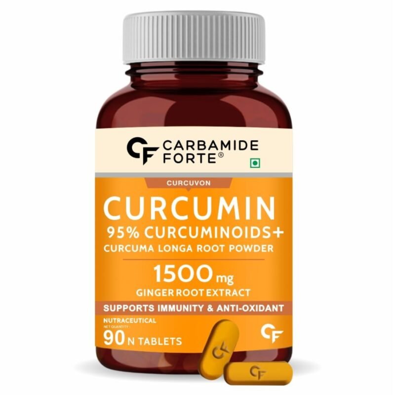 Carbamide Forte Curcumin with Piperine Tablets with 95% Curcuminoids Immunity Boosters Tablet for Adults with Curcuma Longa