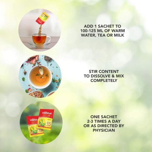 Dabur Honitus Hot Sip - Pack of 30 Sachets ( 4gx30 ) 100% Ayurvedic Kadha Provides Instant Relief from Cough