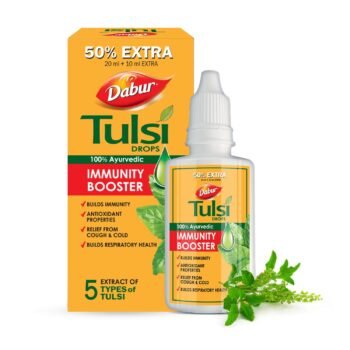 Dabur Tulsi Drops 30ml (20ml + 10ml Free) Contains Extracts of 5 Rare Tulsi Boosts Immunity Cough And Cold Relief