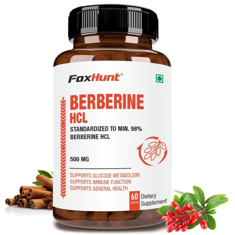 Fox Hunt Berberine Supplements Berberine HCL 500MG - 98% Highly Purified Supplement