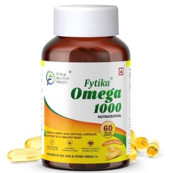 Fytika Healthcare Products Omega 1000 Fish Oil Omega 3 1000 mg Omega 3 fatty acids ,EPA & DHA For Heart, Brain, Joint & Muscle Support Omega 3 Capsule For Men & Women 60 Softgels