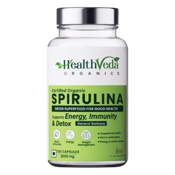 Health Veda Organics Plant Based Spirulina, 2000 mg 120 Veg Capsules I Supports Weight Management & Boosts Immunity8