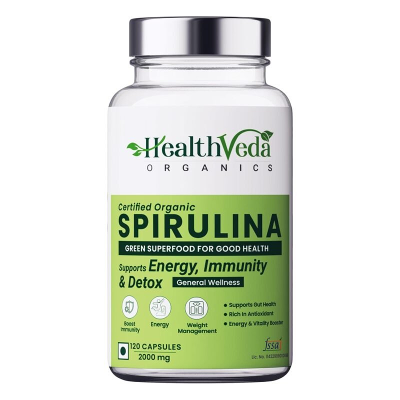 Health Veda Organics Plant Based Spirulina, 2000 mg 120 Veg Capsules I Supports Weight Management & Boosts Immunity8