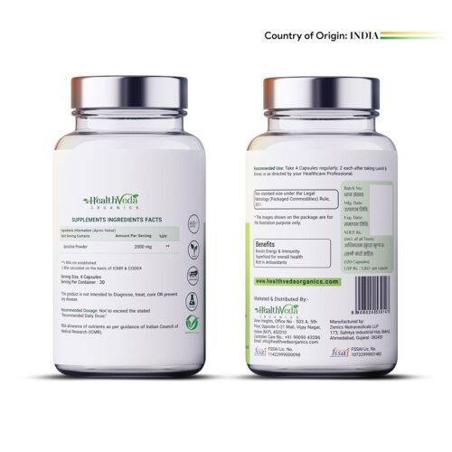 Health Veda Organics Plant Based Spirulina, 2000 mg 120 Veg Capsules I Supports Weight Management & Boosts Immunity8