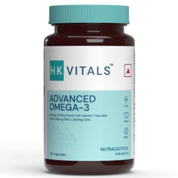 HealthKart HK Vitals Advanced Omega 3, 1000 mg Omega 3 with 360 mg EPA & 240 mg DHA, Double Strength Fish Oil Supplement