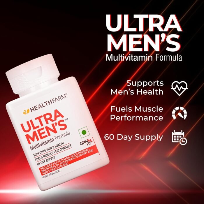Healthfarm Ultra Men Multivitamin Tablets - Daily Health Support - 60 Tablets