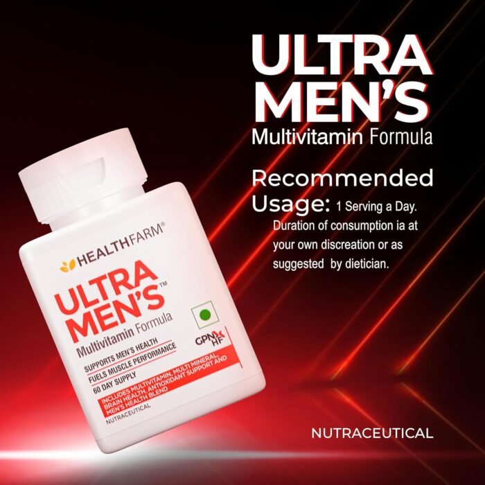 Healthfarm Ultra Men Multivitamin Tablets - Daily Health Support - 60 Tablets