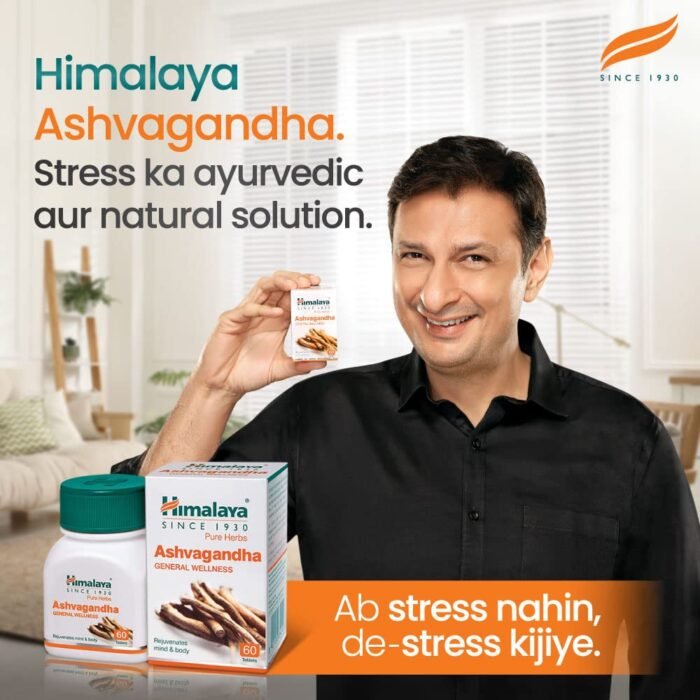 Himalaya Ashvagandha General Wellness Tablets Stress Relief Rejuvenates Mind & Body