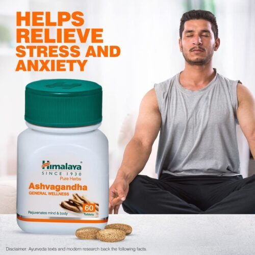 Himalaya Ashvagandha General Wellness Tablets Stress Relief Rejuvenates Mind & Body