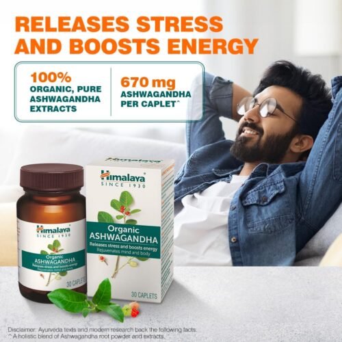 Himalaya Organic Ashwagandha 670Mg Tablet Helps Release Stress Rejuvenates Mind And Body General Wellness