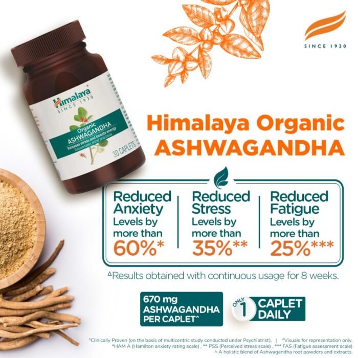 Himalaya Organic Ashwagandha 670Mg Tablet Helps Release Stress Rejuvenates Mind And Body General Wellness