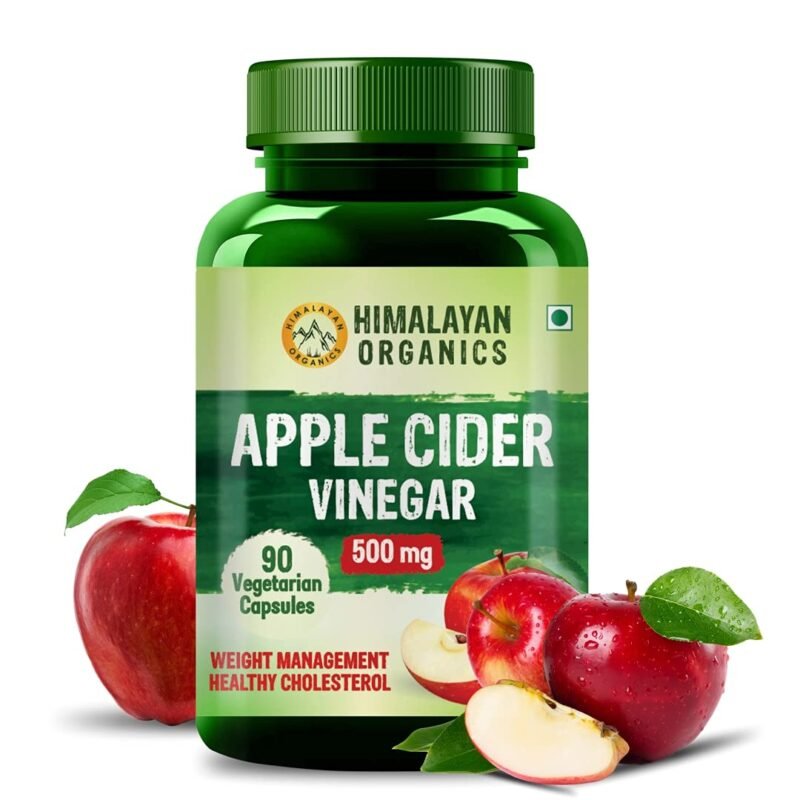 Himalayan Organics Apple Cider Vinegar 500mg Supplement for Weight Loss Management,Boost Energy Improves Cholesterol Levels & Supports