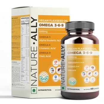 NatureAlly Pure Flaxseed Oil Plant-Based Omega 3-6-9 1000mg Highly-Refined Natural Source of Omega Joint, Heart, Skin, Eye, Brain, Hair