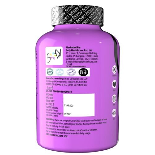 Naturyz Triple Strength Omega 3 Fish Oil with Highest Strength 2450 mg, 60 Capsules, Omega 3-6-9 Per Serving