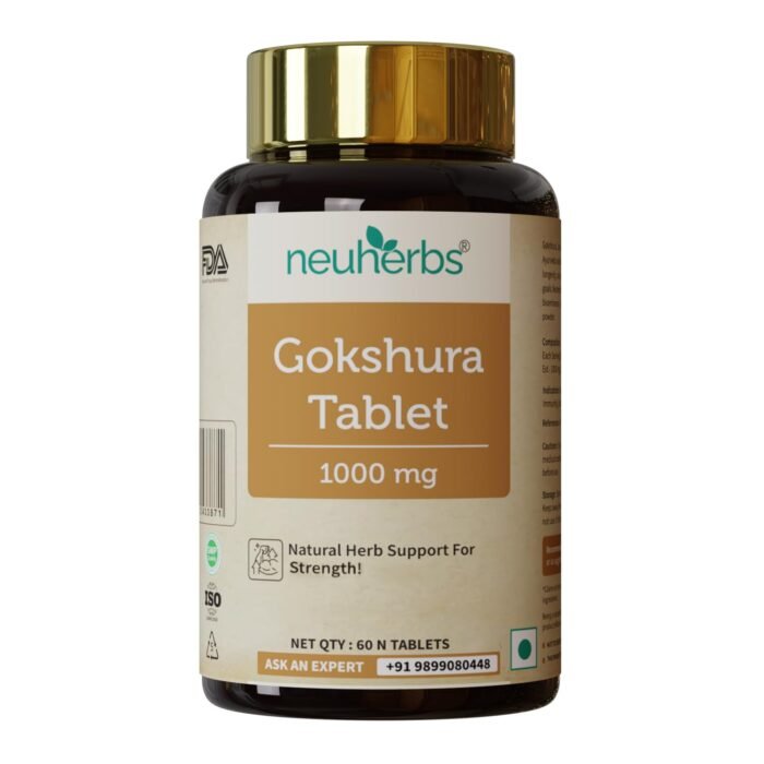 Neuherbs Gokshura Tablet 1000mg Helps To Support Energy & Strength - 60 Tablets Tribulus Terrestris Energy Booster Supplements General Wellness