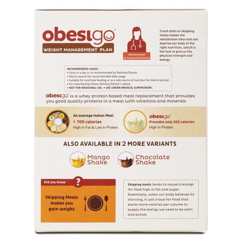 Obesigo BLCD Weight Management Plan 350gm (Vanilla Flavor, 7 Sachets of 50gm)