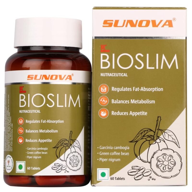 SUNOVA Bioslim- Weight Management Formula Made up of Garcinia Cambogia and Green Coffee Bean Extracts – 60 Tablets