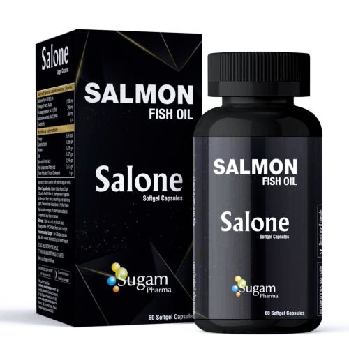 Sugam Pharma (Omega 3 1500mg) Salone Salmon Omega 3 Fish Oil Capsules Triple Strength