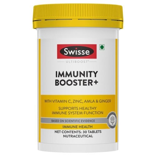 Swisse Immunity Booster+ with Vitamin C & Zinc - Contains Amla & Ginger, All Natural Immunity Booster1