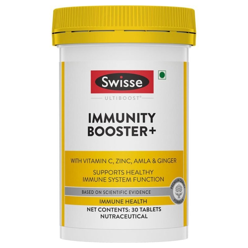 Swisse Immunity Booster+ with Vitamin C & Zinc - Contains Amla & Ginger, All Natural Immunity Booster1