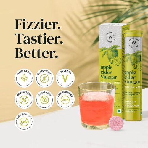 Wellbeing Nutrition Apple Cider Vinegar (ACV) for Weight Loss with Mother & Garcinia Cambogia, Pomegranate Weight Management
