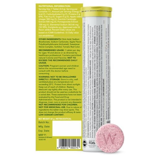 Wellbeing Nutrition Apple Cider Vinegar (ACV) for Weight Loss with Mother & Garcinia Cambogia, Pomegranate Weight Management