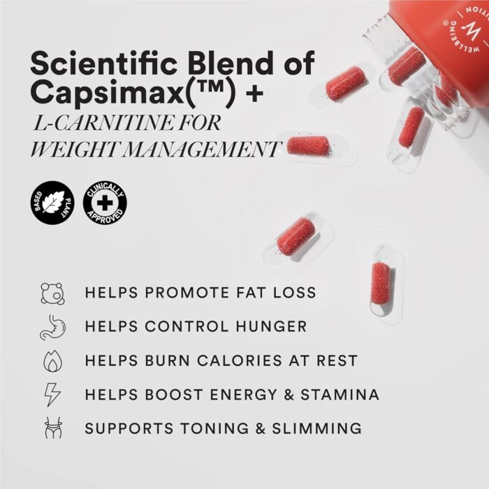 Wellbeing Nutrition Burn with Capsimax™, Garcinia, Chromium & Liquid L-Carnitine Weight Management Supplement for Men & Women