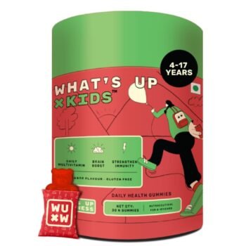 What's Up Wellness Multivitamin Gummies For Kids With Dha, Vitamins And Zinc, Healthy Gummy For Daily Nutrition, Natural Orange