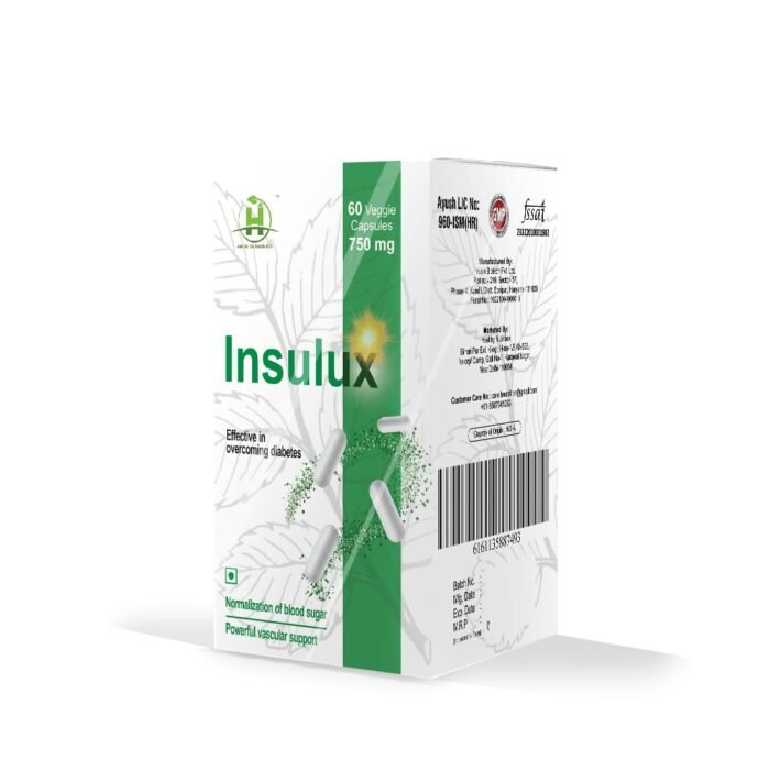 Healthy Nutrition - Just for the Health of it Insulux 750mg (60 Capsules) Support Endocrine Health & Diabetes Control
