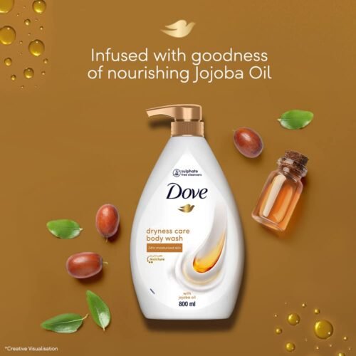 Dove Dryness Care Bodywash infused with Jojoba Oil to deeply nourish your skin