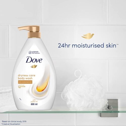 Dove Dryness Care Bodywash infused with Jojoba Oil to deeply nourish your skin