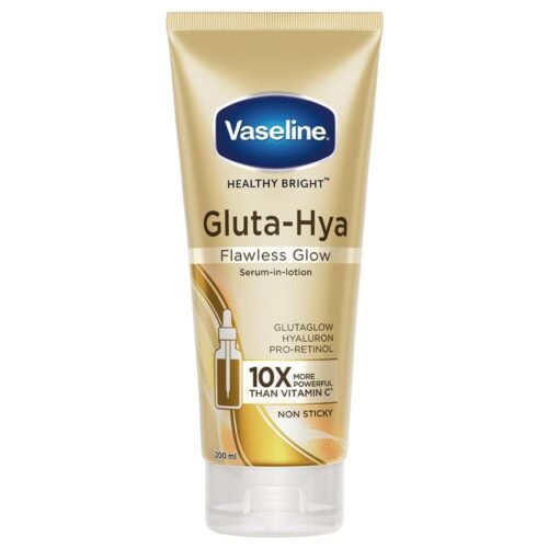 Vaseline Gluta-Hya Flawless Glow Lotion | For Face & Body |Bright & Eventone Skin | Glutathione & Pro-Retinol Infused Moisturizer 200ml