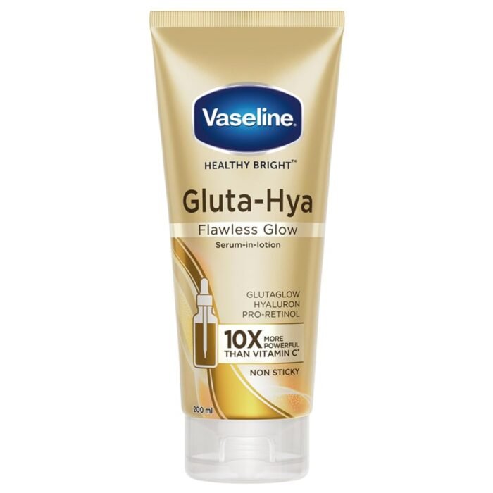 Vaseline Gluta-Hya Flawless Glow Lotion | For Face & Body |Bright & Eventone Skin | Glutathione & Pro-Retinol Infused Moisturizer 200ml