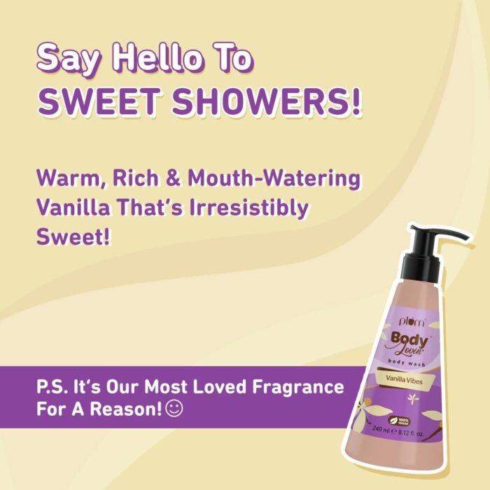 Plum BodyLovin' Vanilla Vibes Body Wash | SLS-Free Creamy Body Wash For Women | Long Lasting Vanilla Fragrance